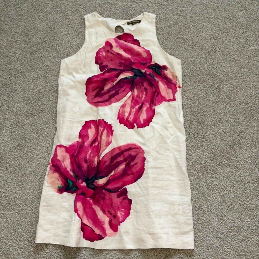 Tommy Bahama White Mini Dress with Pink Floral Print